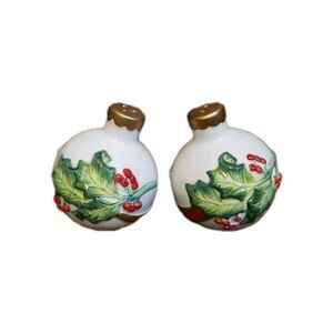 Fitz and Floyd Noel Classique Salt & Pepper Shaker Christmas Ornaments 2004 Vtg